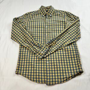 J.Crew Men’s Medium Yellow Gray Check Button Down Shirt | EUC
